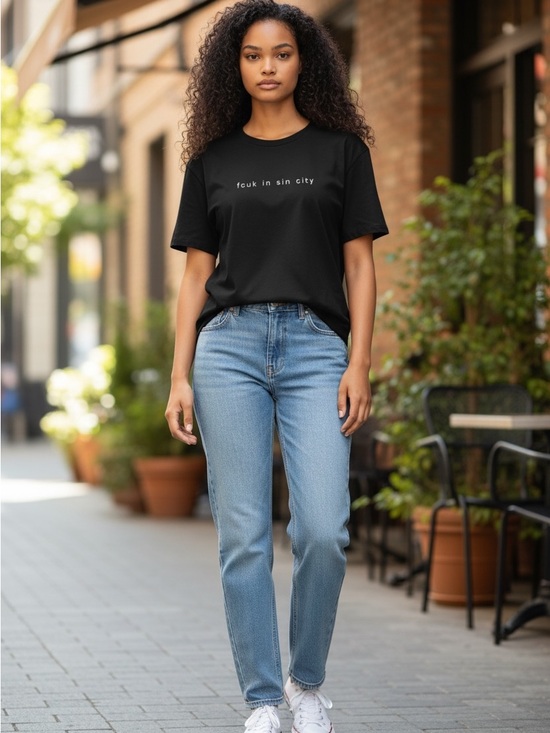French Connection Tops - FCUK in Sin City, French Connection Black Short Sleeve Graphic Tee